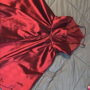 Ruby red shirt prom dress
